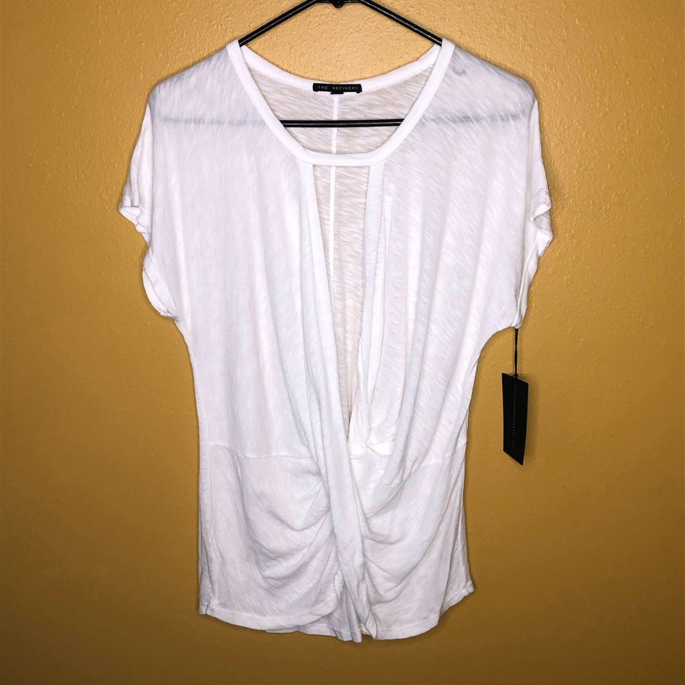 The Refinery White Criss Cross Shirt, M, NWT